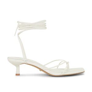 Like new RAYE Jaden Sandal in Ivory kitten heel lace up wrap around ankle strap